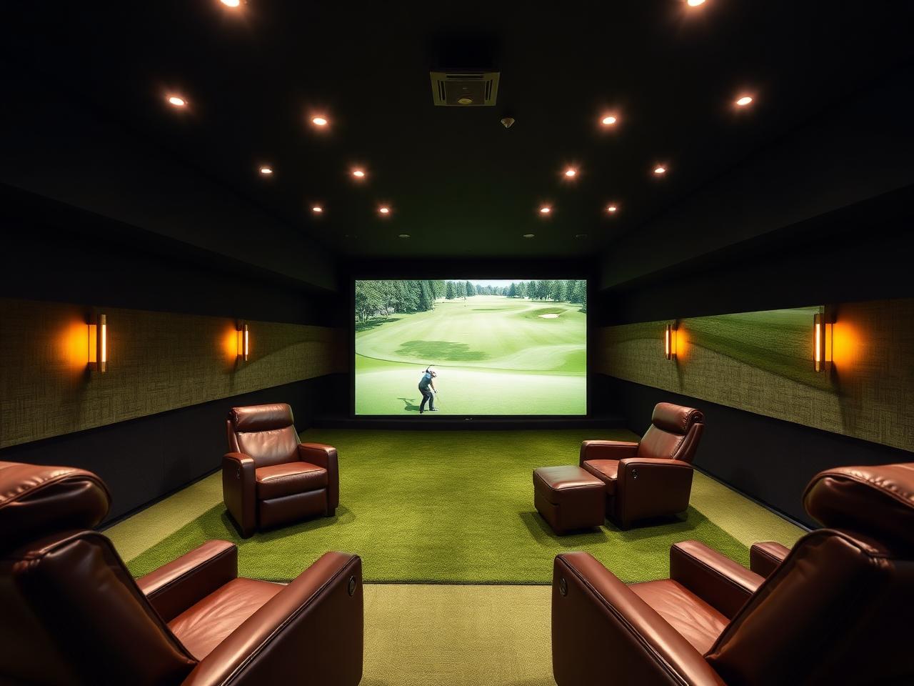 Luxury simulator bay with leather seating
